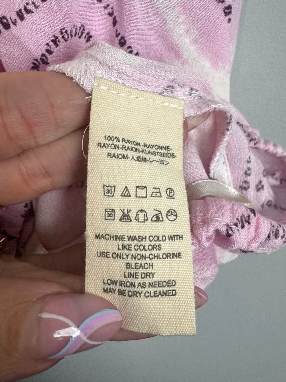 FREE PEOPLE | Asymmetrical Pastel Lavender-Pink Printed Cami Top Women’s Size M
